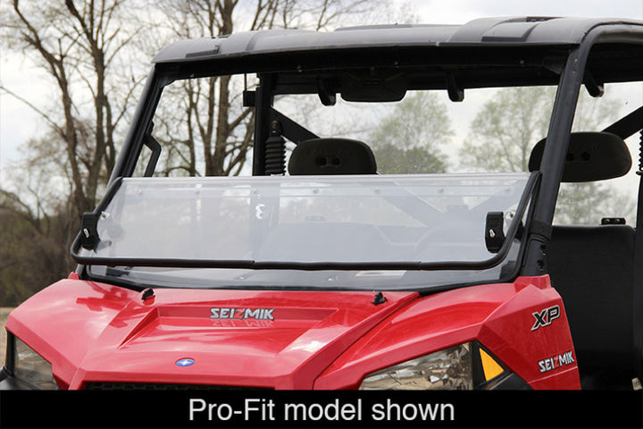 Seizmik 10-14 Polaris 400-570 Ranger Mid-Size - 1.75 in. Versa-Fold Windshield - UV Resistant Poly
