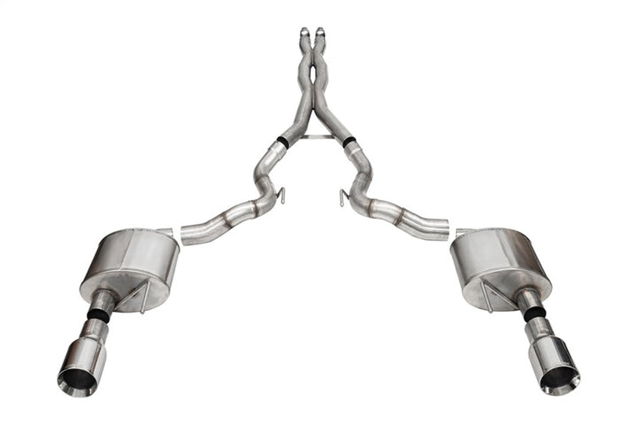 Corsa 24+ Ford Mustang GT Conv. Xtreme Cat-Back Ex. Sys. 3.0in Dual Rear Ex w/4.5in StraightCut Tips
