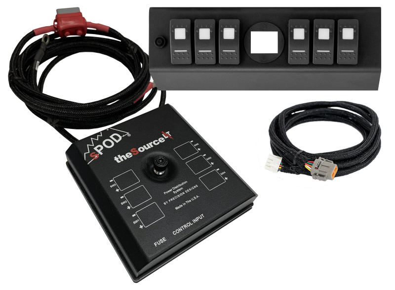 sPOD 07-08 Jeep Wrangler JK SourceLT w/Genesis Adapter and Green LED Switch Panel