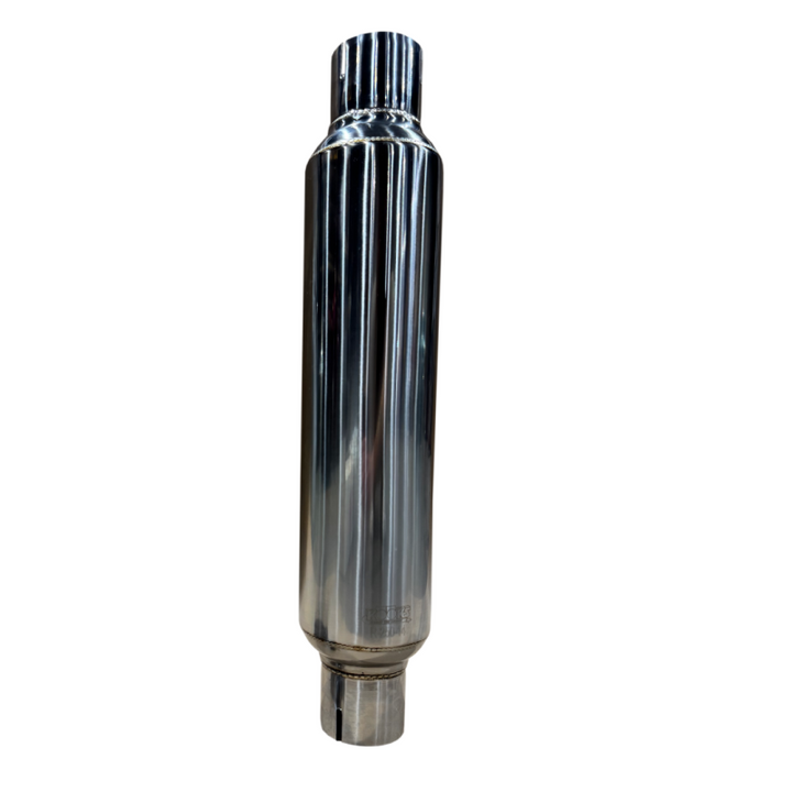 Kooks 2.5in Round Clamp In Muffler 14in Long Polished Stainless Steel