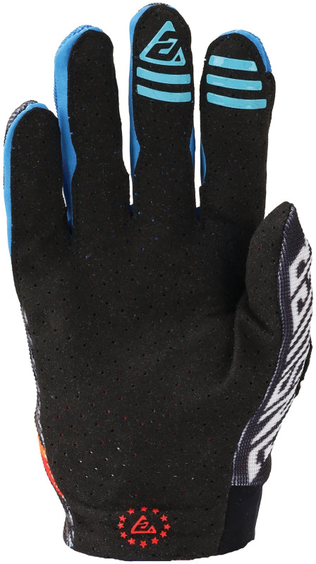 Answer Aerlite Drip Gloves Black/White/Rainbow Youth - XL