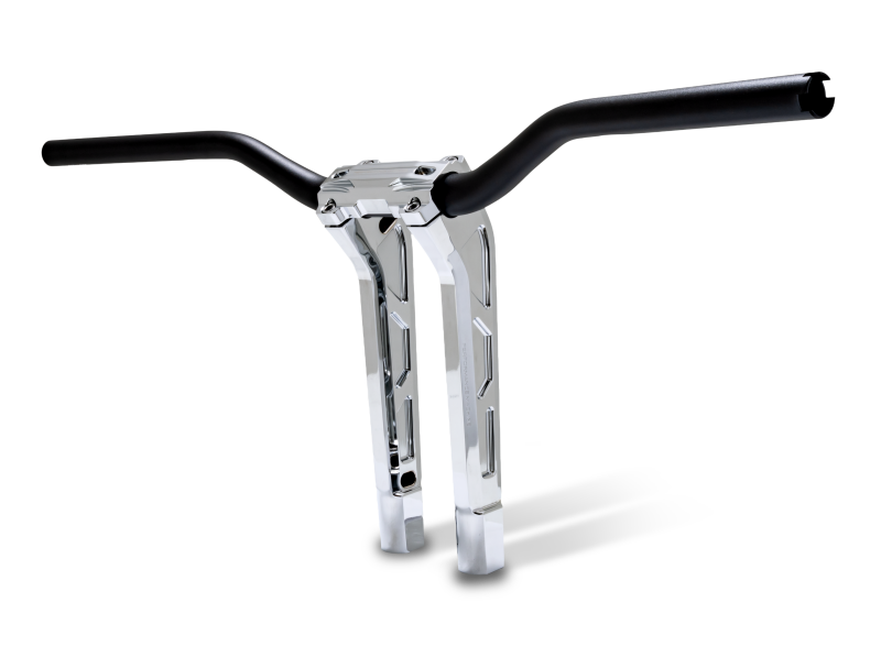 Performance Machine Phatbar H-Bar Assy, 11-1/2in Riser, 1-1/4in Bar, Int Wire, Gauge Mount - Chrome