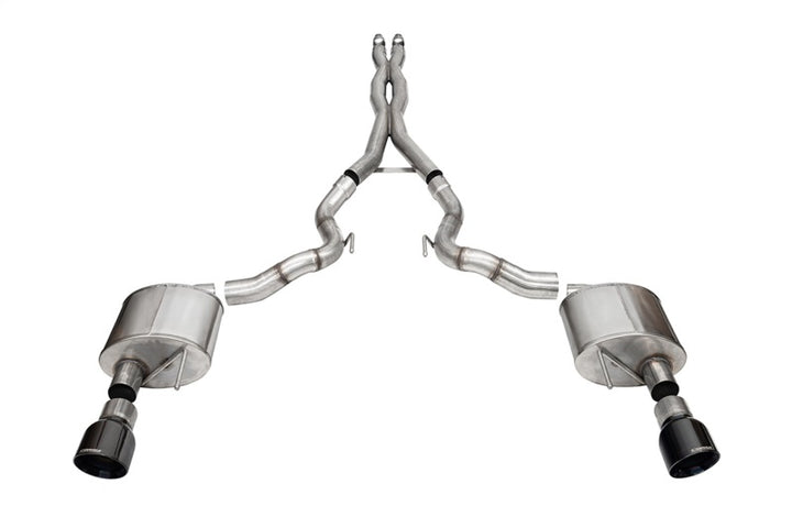 Corsa 24+ Frd MustangGT Conv Xtreme Cat-Back Ex.Sys 3.0in Dual Rear Ex w/4.5in Blk PVD ProSeries Tip