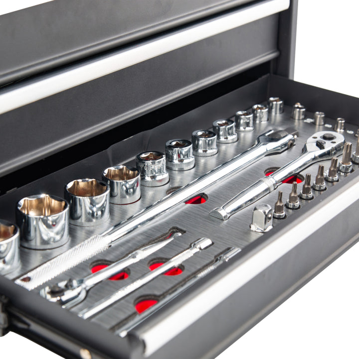 BikeMaster 3 Drawer Toolbox -  Includes 129 Piece Tool Set