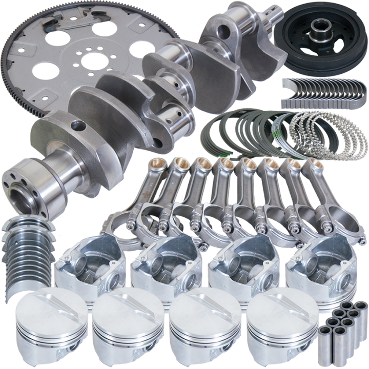 Eagle Chevrolet 350 Balanced 1Pc Rear Seal Rotating Assembly Kit .030 Bore Dome 168 Tooth Flex Plate
