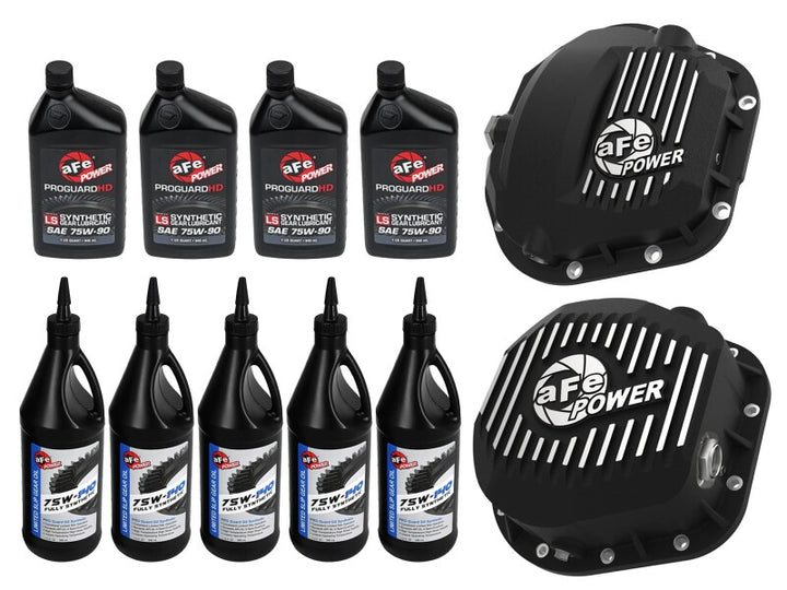 aFe Power Front/Rear Diff Cover Kit w/ Oil 99-16 Ford F-250/F-350 V8 (Dana 60/Super 60 & Sterling)