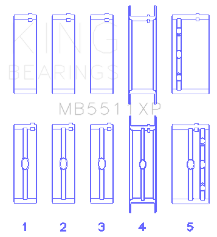 King Engine Bearings General Motors 326/350/389/400 (Size STDX) Main Bearing Set
