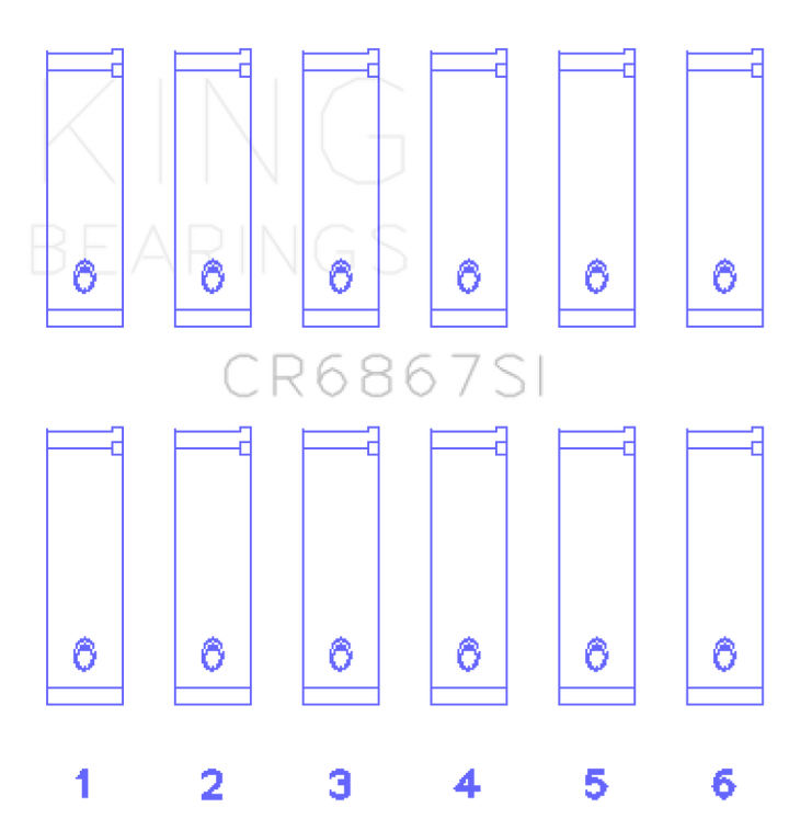 King Engine Bearings Chrysler 215 Cid/241 Cid 24V (Size +0.50mm) Connecting Rod Bearing Set