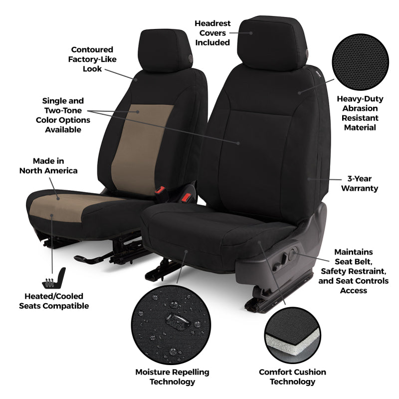 Covercraft 19-24 Chevrolet Silverado Endura PrecisionFitSecond Row Seat Covers - Charcoal/Silver