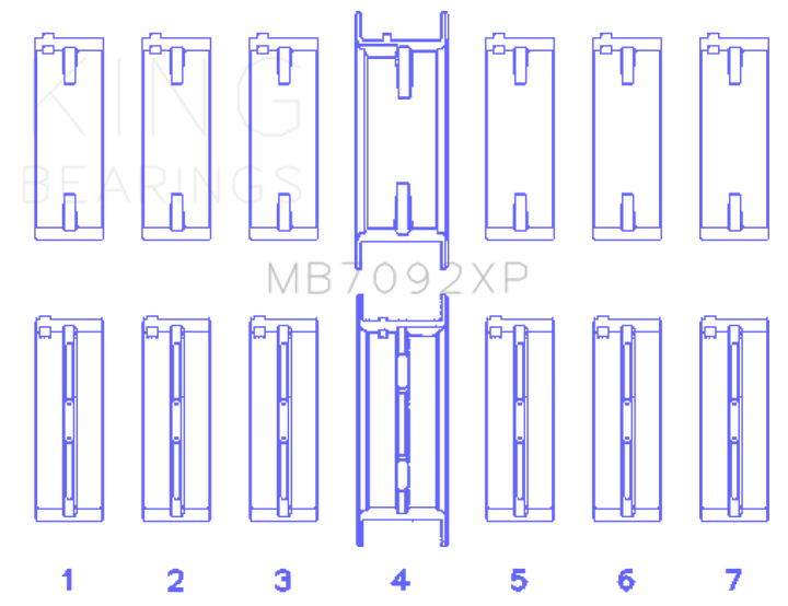 King Engine Bearings Nissan RB26DETT Performance Main Bearing Set - Size STD