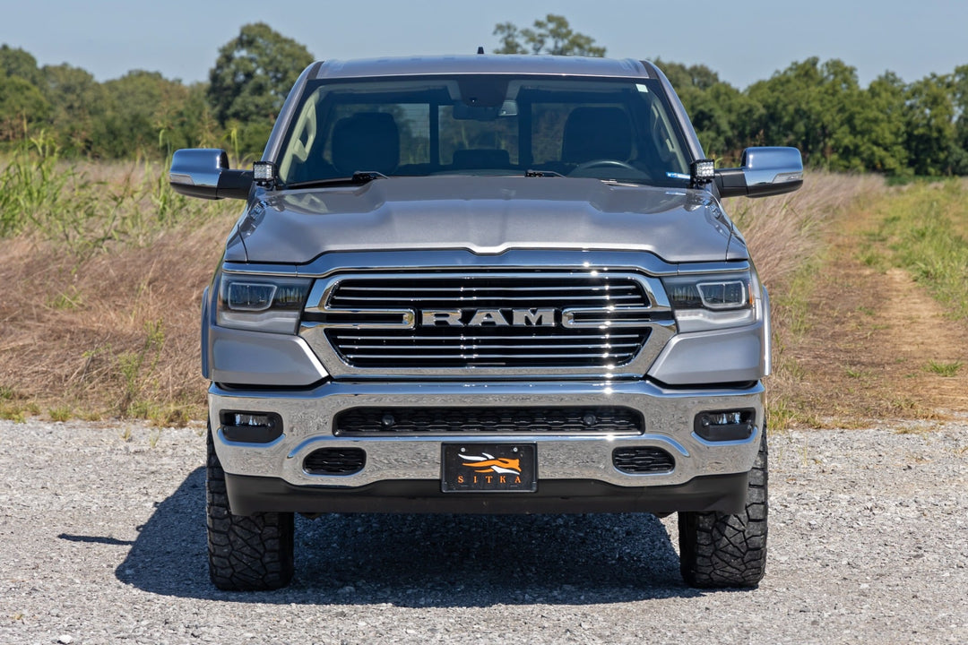 LED Light Kit | Ditch Mount | 2" Black Pair | Flood | Ram 1500 2WD/4WD (19-26)