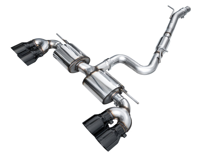 AWE Tuning MK8 Volkswagen Golf R 3in Touring Edition Quad Exhaust - Diamond Black Tips