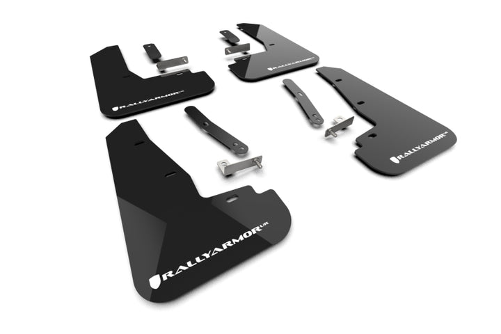 Rally Armor 25-26 Kia EV6 Base Light/GT/GT-Line Black Mud Flap - White Logo