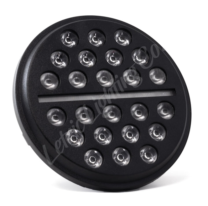 Letric Lighting 7in LED Black Buck-Shot Style Multi-Mini Headlight