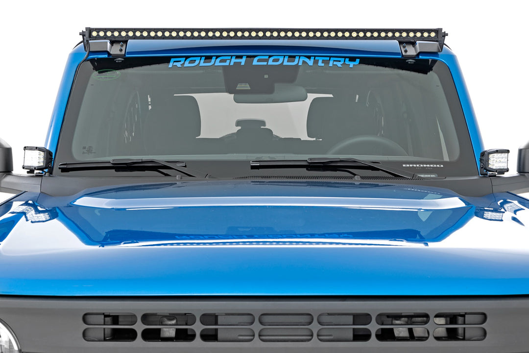 LED Light Kit | Upper Windshield | 50" Black Single Row | Ford Bronco (21-26)