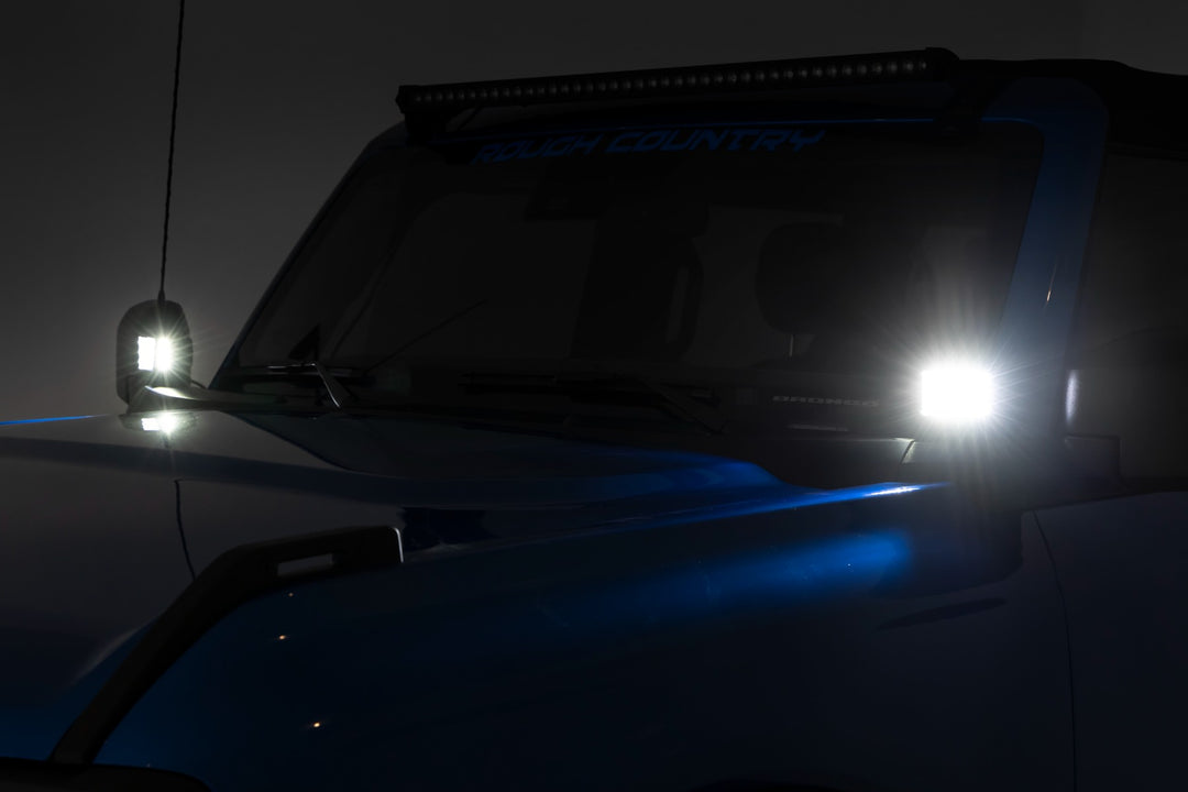 LED Light Kit | Ditch Mount | 2" Black Pair | White DRL | Ford Bronco (21-26)