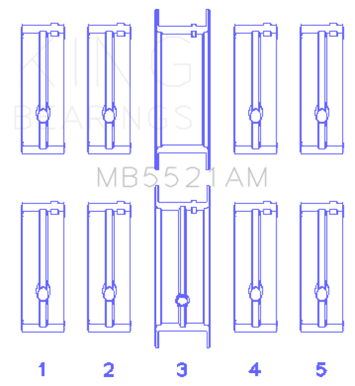 King Engine Bearings Chrysler 2.2L Main Bearing Set