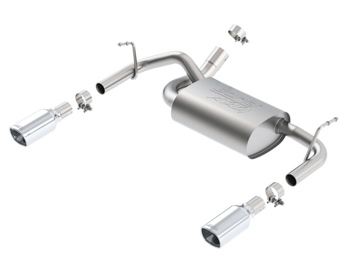 Borla 12-14 Jeep Wrangler JK 2Dr & 4Dr Rear Section ATAK Single Square Rolled Angle-Cut Exit Exhaust