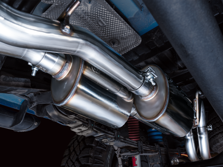 AWE Tuning 16-22 Toyota Tacoma 0FG Cat-Back Exhaust w/ BashGuard - Dual Diamond Black Tips