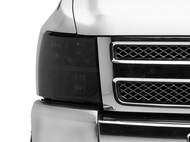Raxiom 07-14 Chevrolet Silverado 1500 HD Axial OEM Rep Headlights- Chrome Housing- Smoked Lens