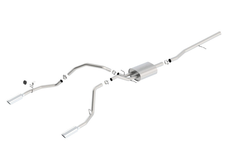 Borla 14 Silv/Sierra 1500 C/B Touring Exhaust /2.75in in Muffler 2.25inout 4inTIp SS Rear Exit