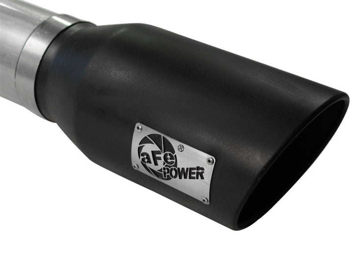 aFe MACHForce XP Exhaust 5in DPF-Back Stainless Steel Exht 2015 Ford Turbo Diesel V8 6.7L Black Tip
