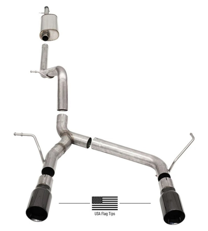 Corsa 2018-2025 Jeep Wrangler JLU 3.6L 2.75in Sport Cat-Back Exhaust w/ Black Tips
