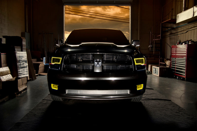 Oracle 09-17 RAM 1500 TRX Quad Pre-Assembled Headlights Blk Housing - w/ BC1 Controller