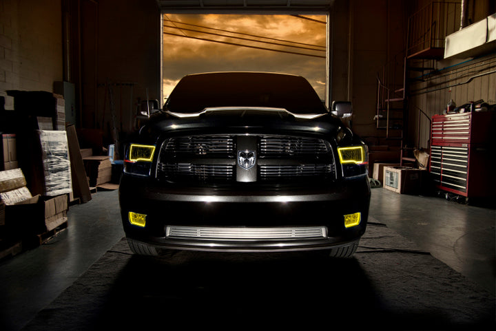 Oracle 09-17 RAM 1500 TRX Quad Pre-Assembled Headlights Blk Housing - w/ BC1 Controller