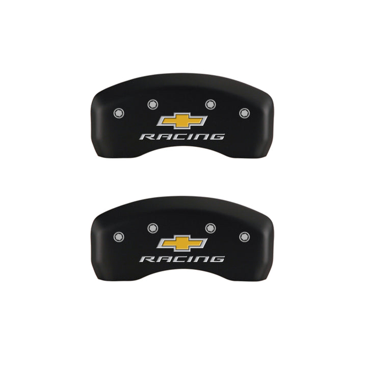 MGP 4 Caliper Covers Engraved Front & Rear Chevy racing Red finish silver ch