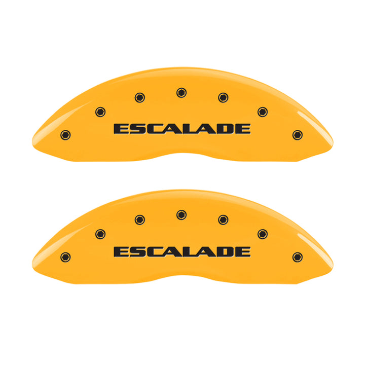 MGP 4 Caliper Covers Engraved Fr Escalade Rear ESV Yellow Finish Blk Char 2003 Cadillac Escalade ESV