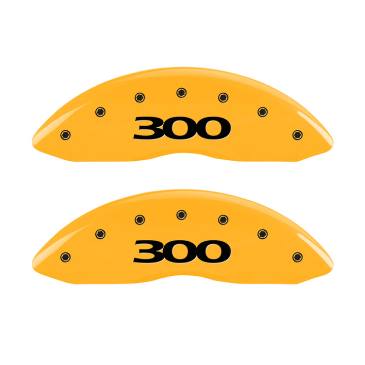 MGP 4 Caliper Covers Engraved Front & Rear 300 Yellow finish black ch