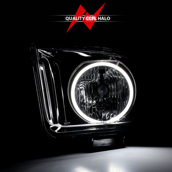 ANZO 2005-2009 Ford Mustang Crystal Headlights w/ Halo Black (CCFL)