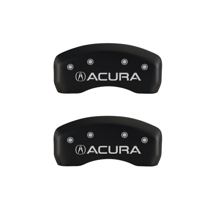 MGP 4 Caliper Covers Engraved Front & Rear Acura Red finish silver ch