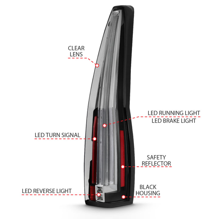 ANZO 2007-2014 Chevrolet Tahoe Led Taillights Red/Clear