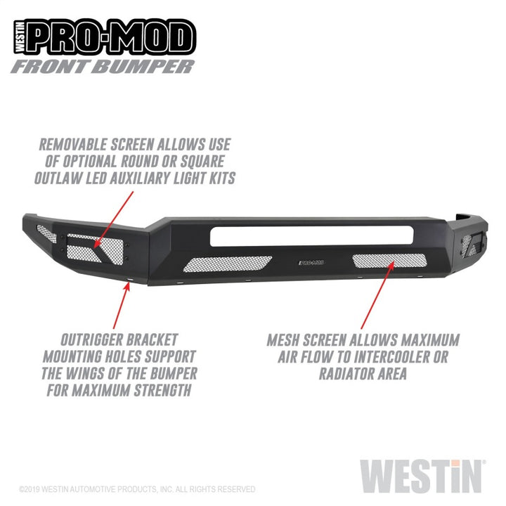 Westin 2011-2016 Ford F-250/350/450/550 Super Duty Pro-Mod Front Bumper - Textured Black