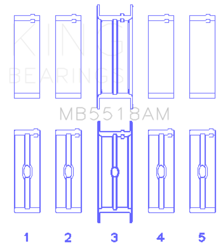 King Engine Bearings AMC / Jeep 390 & 401 (Undersize 0.20IN) Crankshaft Main Bearing Set