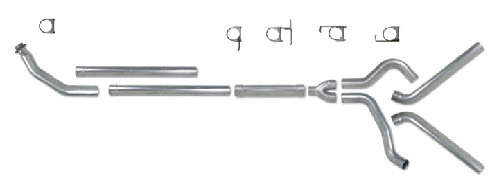 Diamond Eye KIT 4in Turbo Back MFLR RPLCMENT PIPE DUAL AL: 94-02 DODGE CUMMINS 5.9L