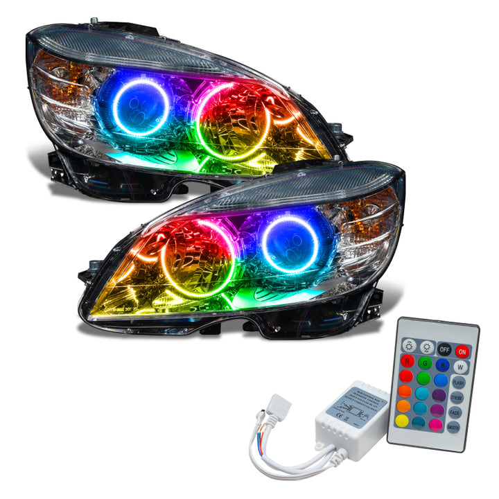 Oracle 08-11 Mercedes Benz C-Class Pre-Assembled Headlights Chrome - w/ Simple Controller