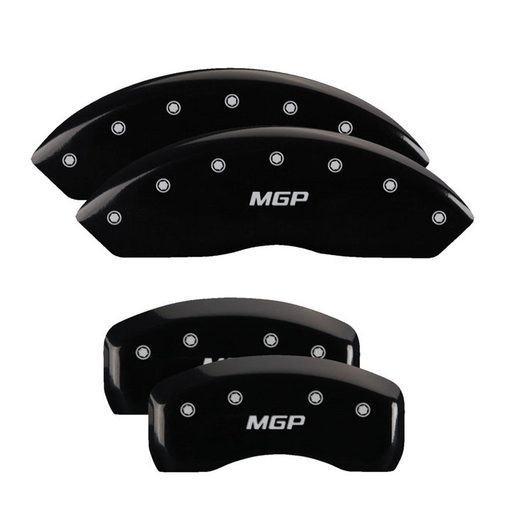 MGP 4 Caliper Covers Engraved Front & Rear MGP Black Finish Silver Char 2017 Toyota Corolla IM