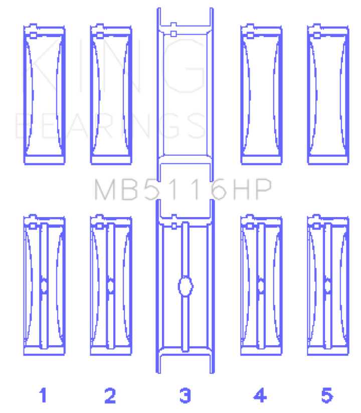 King Engine Bearings Chrysler 426CI/440CI V8 OHV1 Main Bearing Set