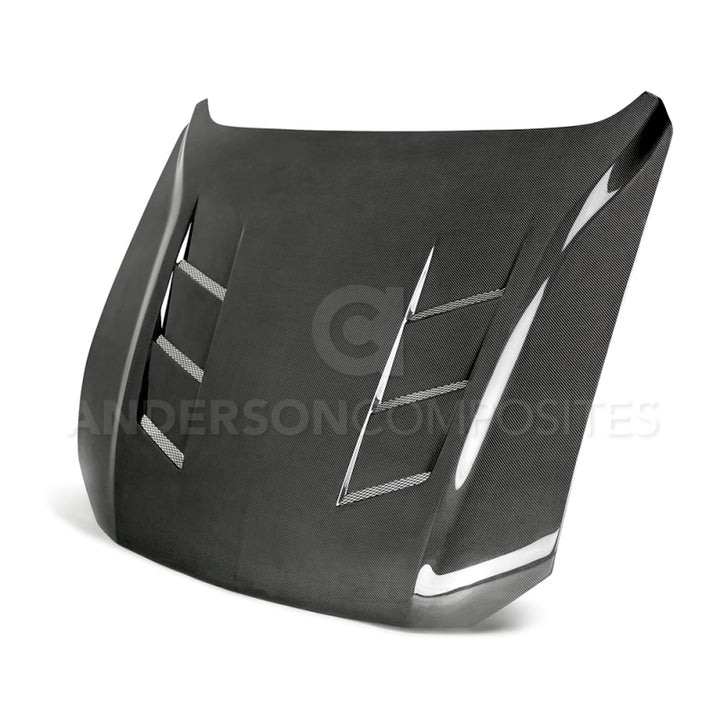 Anderson Composites 2018 Ford Mustang GT Type-SA Style Heat Extractor Double Sided Carbon Fiber Hood