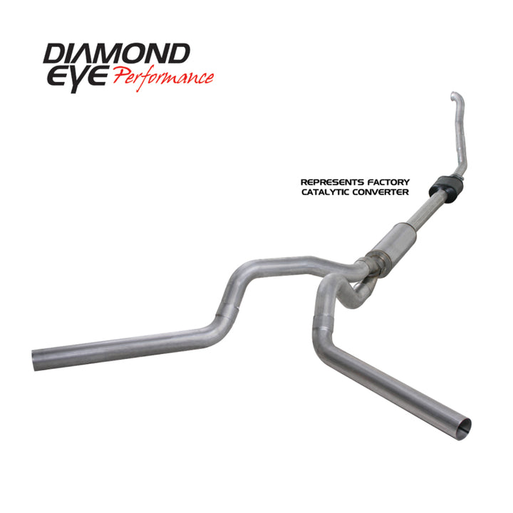 Diamond Eye KIT 4in Turbo Back MFLR RPLCMENT PIPE DUAL ALUM94-97 5 7 3L F250/F350 PWRSTROKE NFS