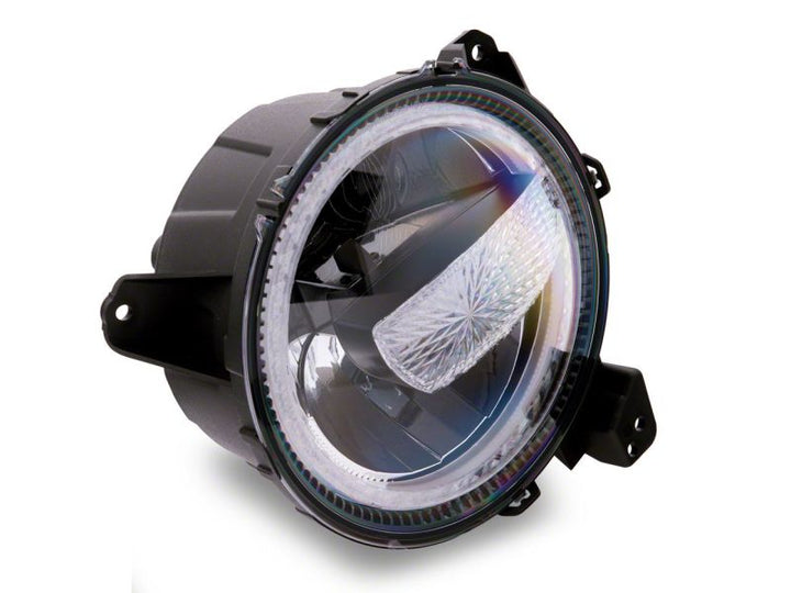 Raxiom 18-23 Jeep Wrangler JL Axial Series 9-In LED Headlights- Black Housing (Clear Lens)