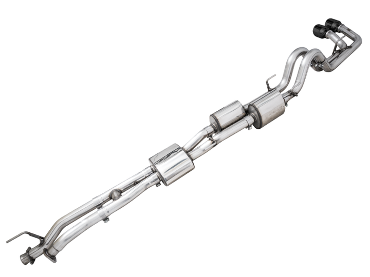 AWE Tuning 16-22 Toyota Tacoma 0FG Cat-Back Exhaust w/ BashGuard - Dual Diamond Black Tips