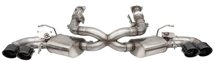 Corsa 2020-25 Corvette C8 3in Valved Cat-Back 4.5in Blk Quad Tips - Fits Factory Perf Exhaust w/ AFM