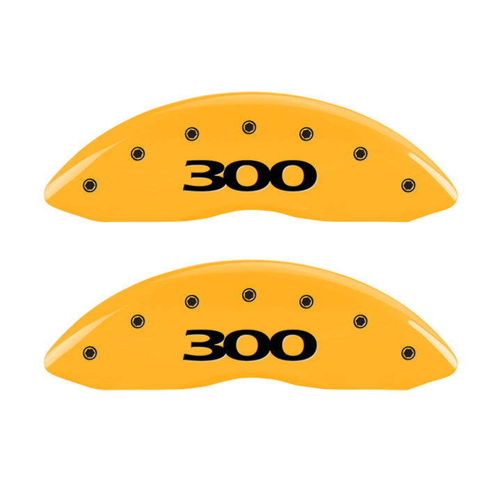 MGP 4 Caliper Covers Engraved Front & Rear 300 Yellow Finish Black Char 2007 Chrysler 300