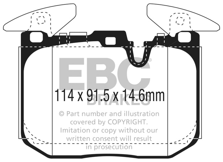EBC 2014+ BMW I8 1.5L Turbo/Electric Yellowstuff Front Brake Pads