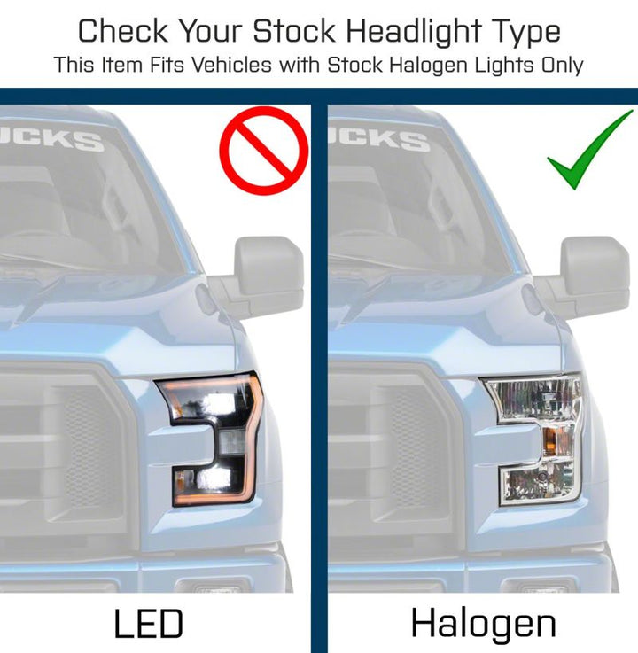 Raxiom 15-17 Ford F-150 G3 Projector Headlights w/ LED Accent- Black Housing (Clear Lens)