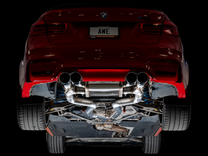 AWE Tuning BMW F8X M3/M4 Track Edition Cat-Back Exhaust - Chrome Silver Tips